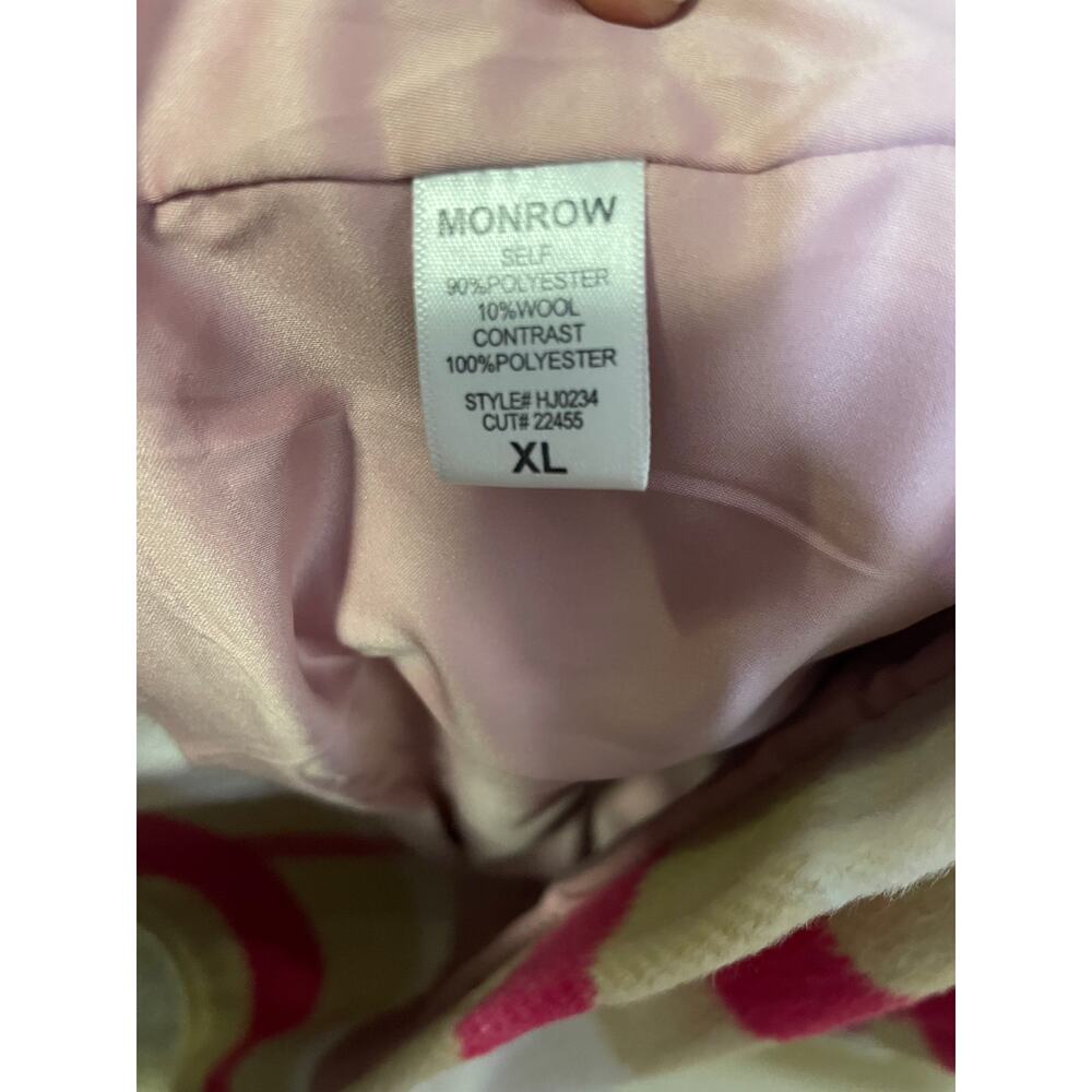 Monrow Plaid Flannel Shacket Jacket Size XL Fuchsia, Natural, Cream - Picture 5 of 5